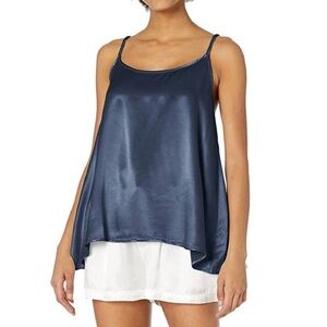 PJ Harlow daisy satin tank braided straps Size Small Blue